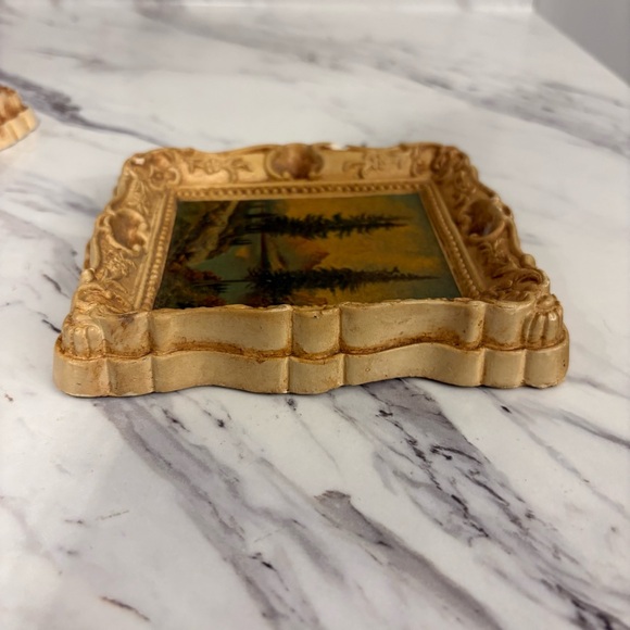 Vintage Chalkware framed lithograph prints - - Picture 8 of 15